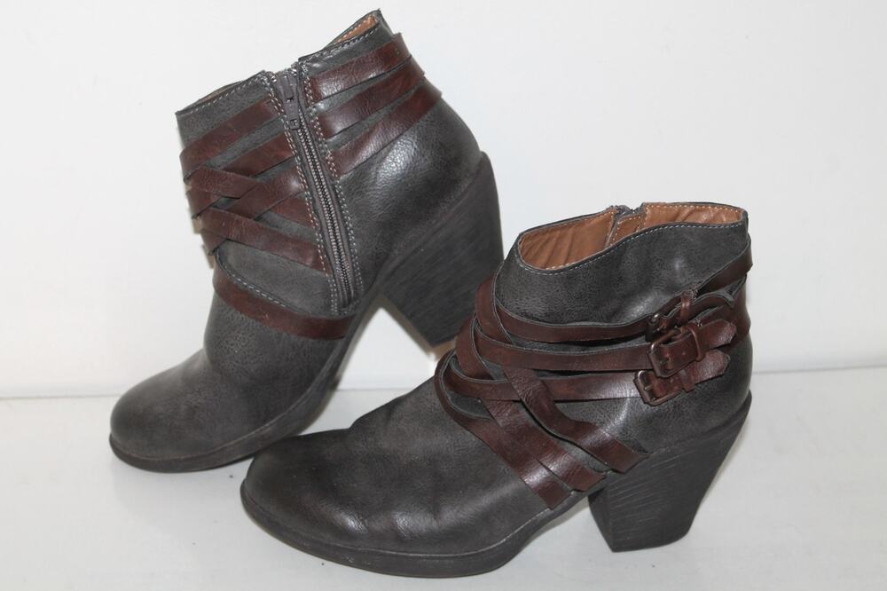Euro Sofft Phoebe Ankle Boots, 3154908, Black/Brown, Leather, Women's Size 8.5